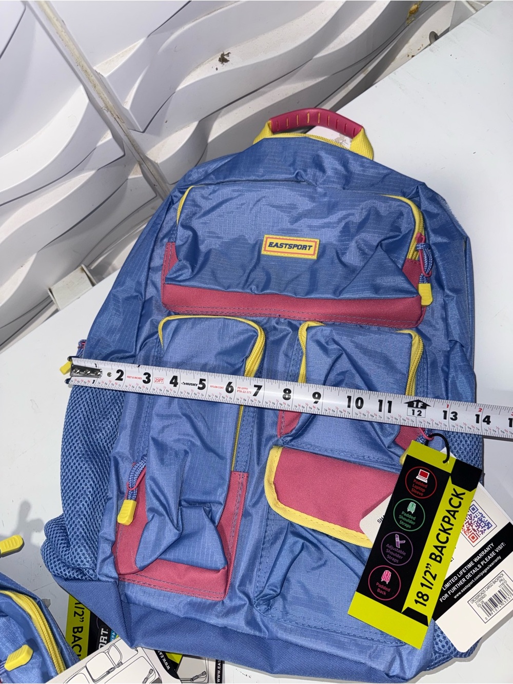 Eastsport Blue Multicolor Men's 18.5" Backpack - Picture 9 of 9